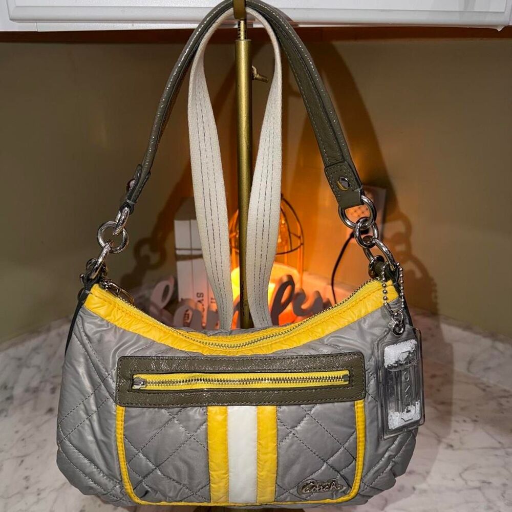 Coach Women's Grey and Silver Bag